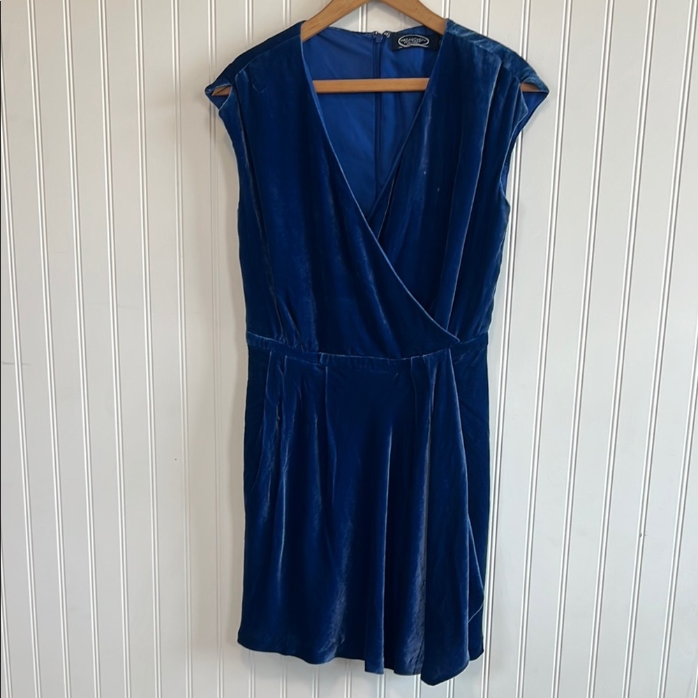 Magaschoni‎ Blue Velvet Mini Dress size 10 NWT
